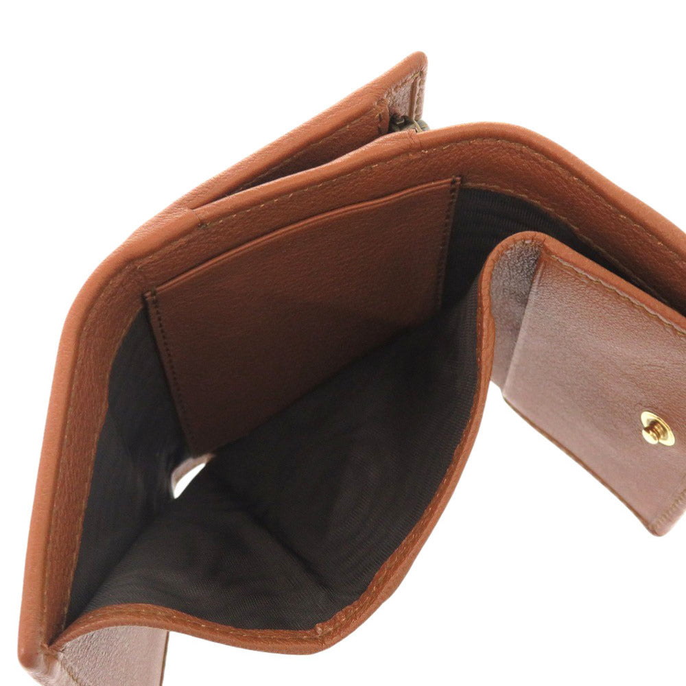 GUCCI Tri-fold wallet 658633 leather Brown Bamboo Medium Women Used Authentic