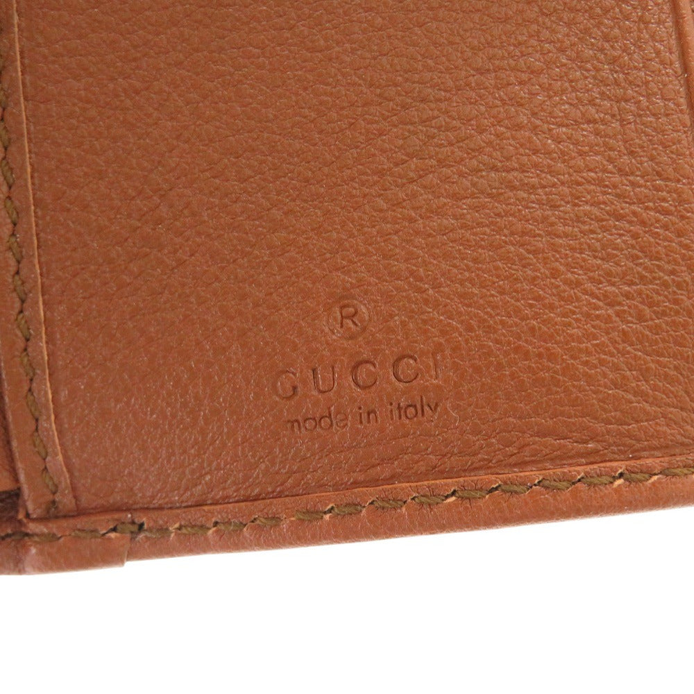 GUCCI Tri-fold wallet 658633 leather Brown Bamboo Medium Women Used Authentic