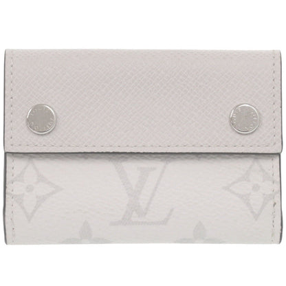 LOUIS VUITTON Tri-fold wallet M67621 Taiga white Monogram Taigalama Discovery Compact Wallet mens Used Authentic