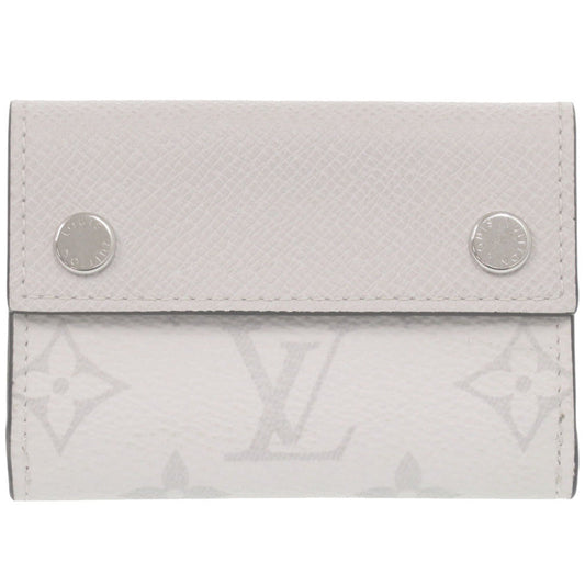 LOUIS VUITTON Tri-fold wallet M67621 Taiga white Monogram Taigalama Discovery Compact Wallet mens Used Authentic