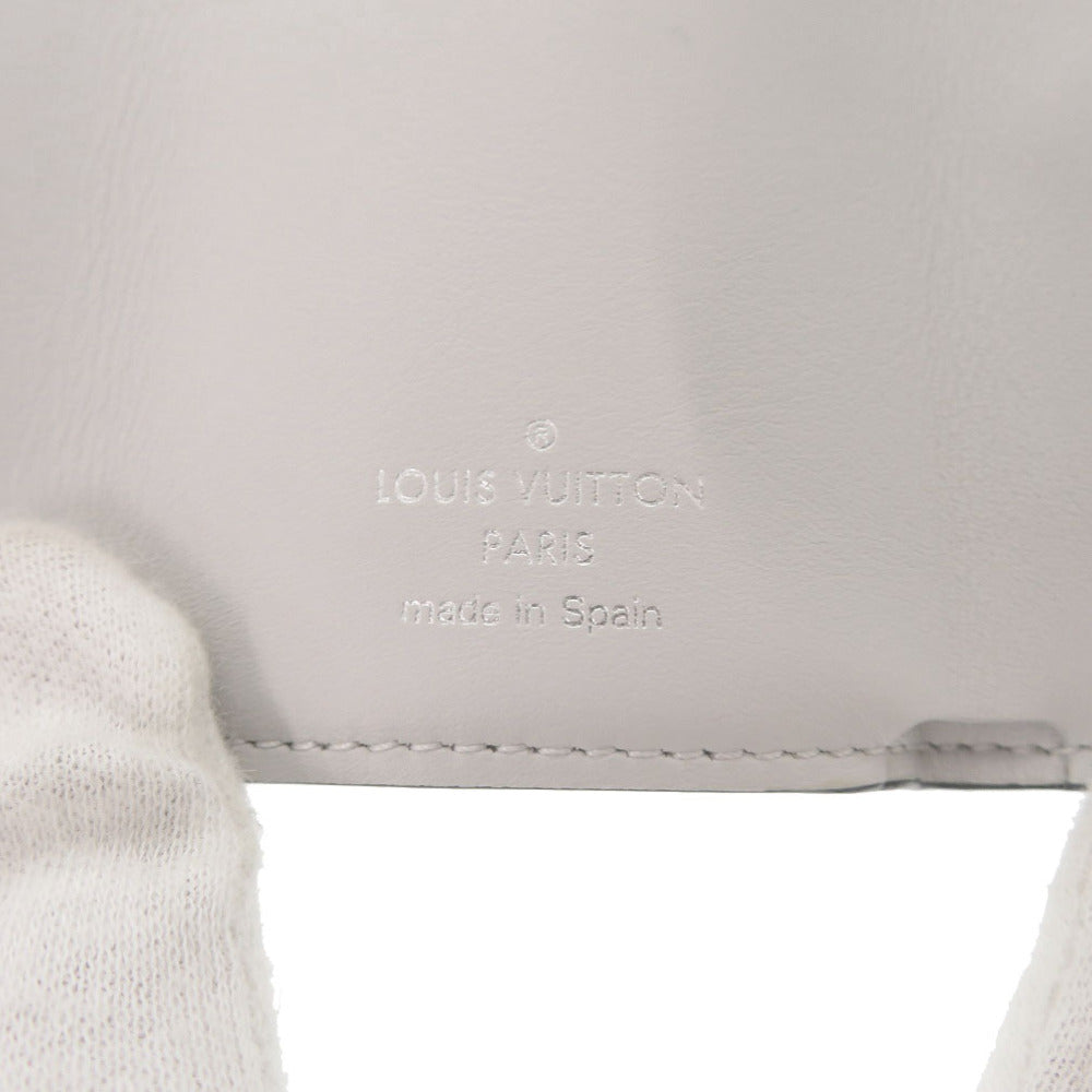 LOUIS VUITTON Tri-fold wallet M67621 Taiga white Monogram Taigalama Discovery Compact Wallet mens Used Authentic