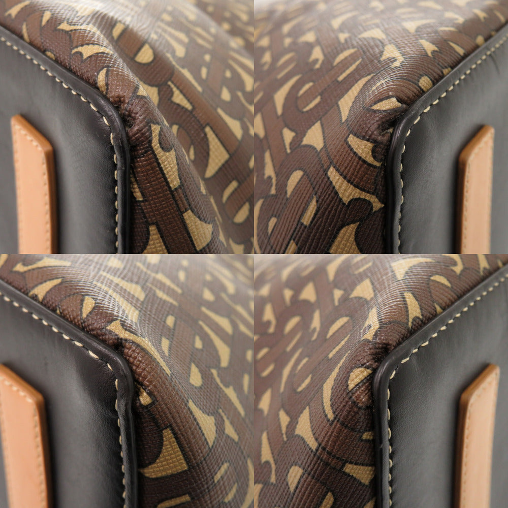 BURBERRY Tote Bag PVC, Leather Brown Women Used Authentic