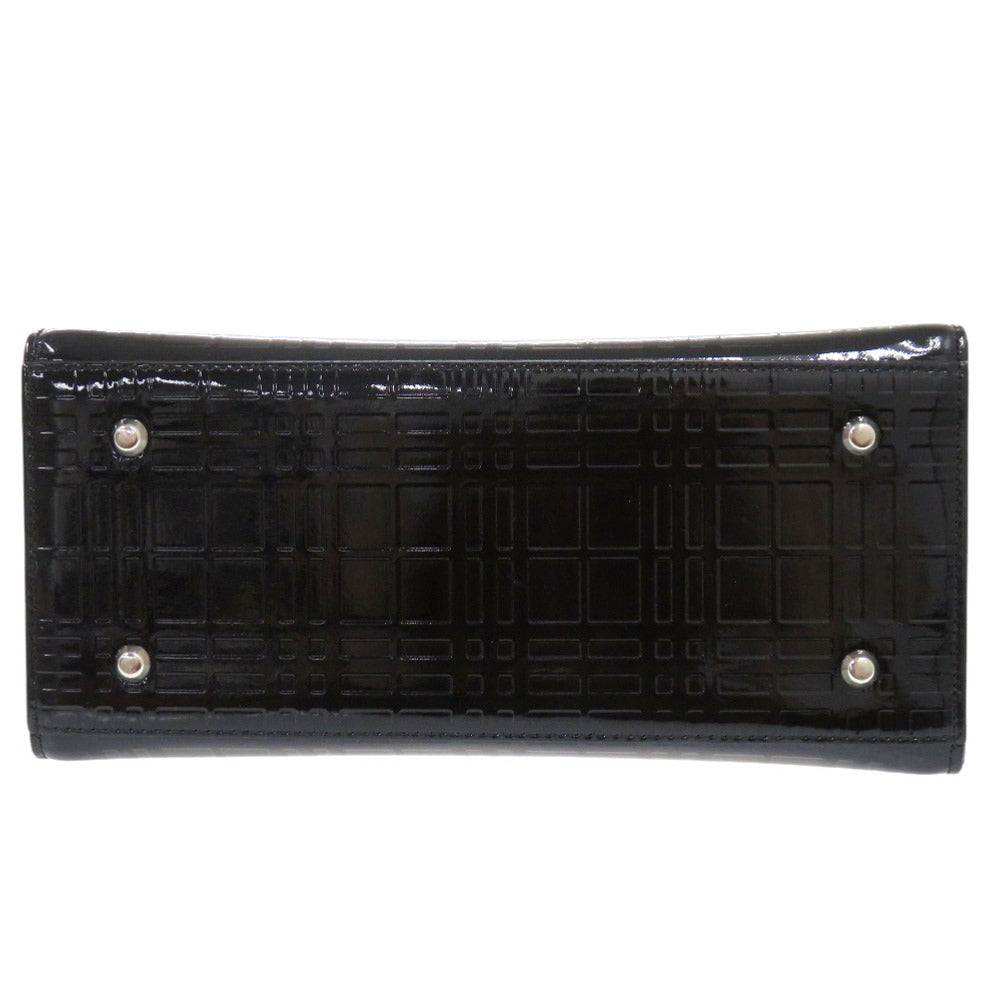 BURBERRY Handbag enamel black Check Pattern