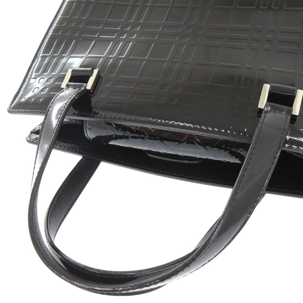 BURBERRY Handbag enamel black Check Pattern