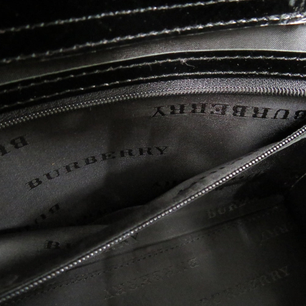 BURBERRY Handbag enamel black Check Pattern