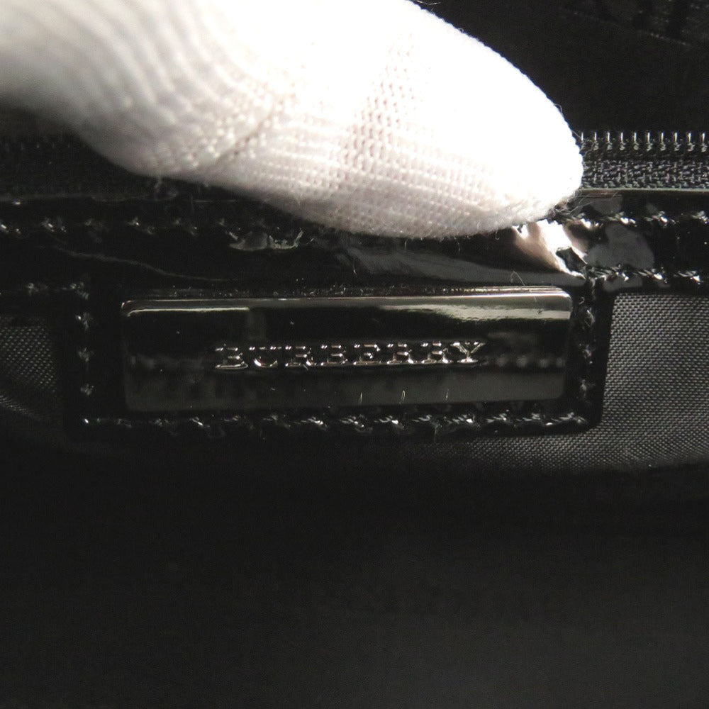 BURBERRY Handbag enamel black Check Pattern