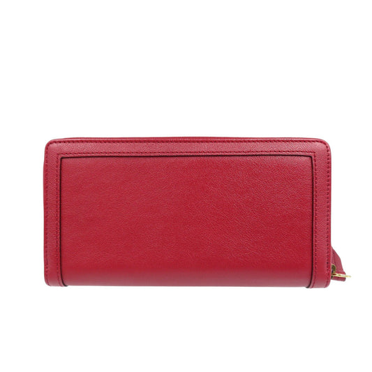 GUCCI Long Wallet Purse 658634 Leather, Bamboo Red
