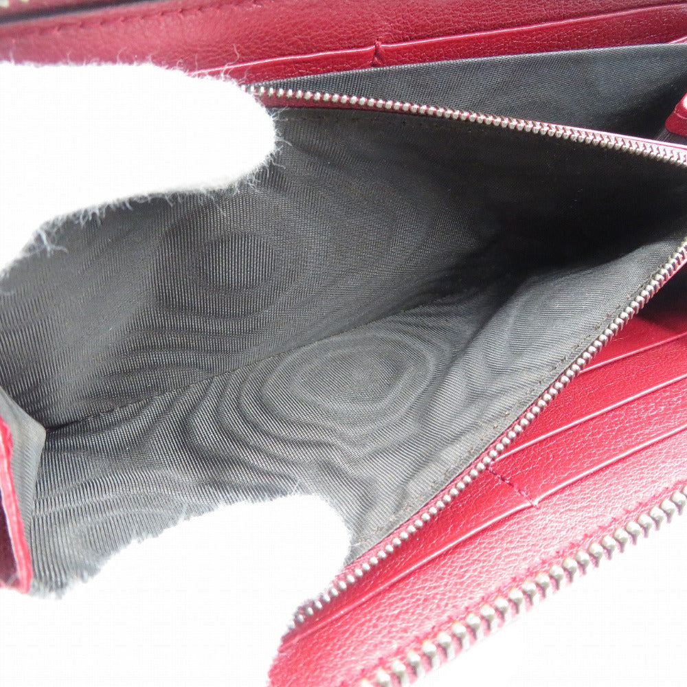 GUCCI Long Wallet Purse 658634 Leather, Bamboo Red