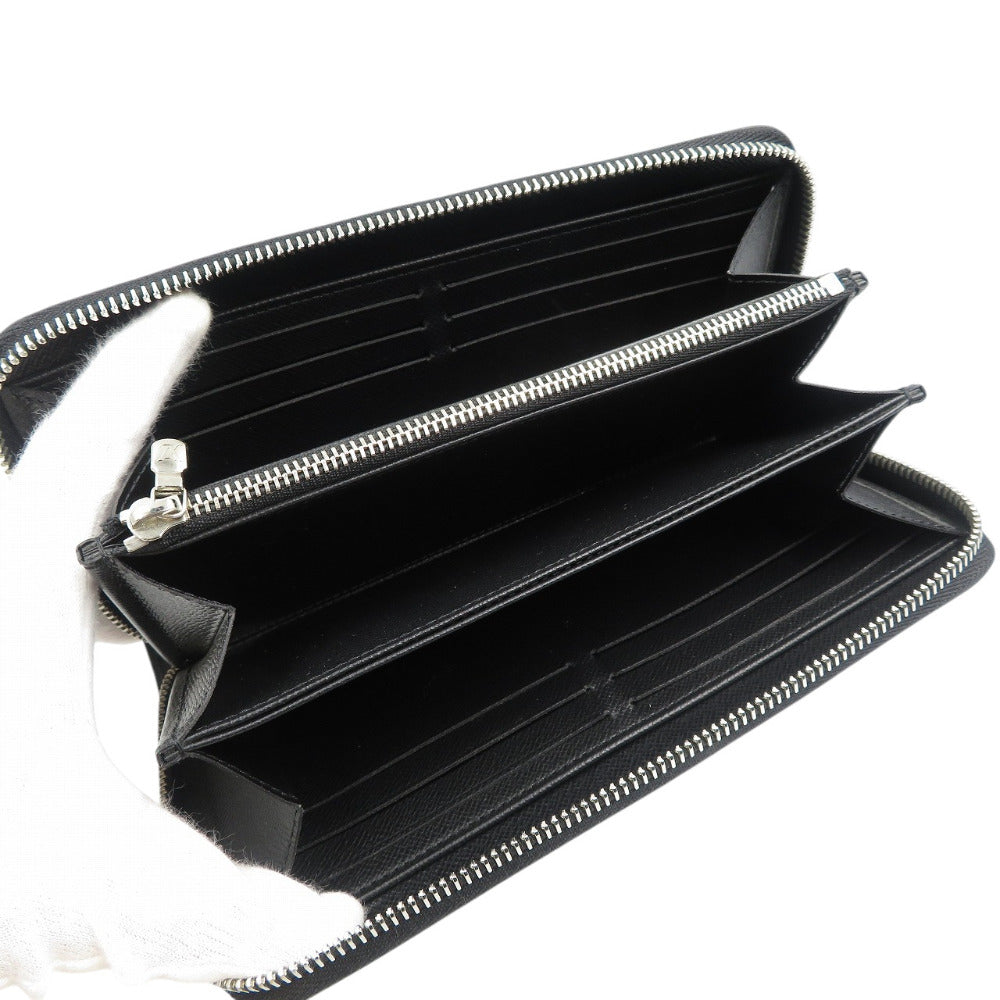 LOUIS VUITTON Long Wallet Purse M61857 Epi Leather Noir Zip Around Epi Zippy wallet unisex(Unisex) Used Authentic