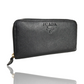 PRADA SAFFIANO ROUND ZIP LONG WALLET BLACK