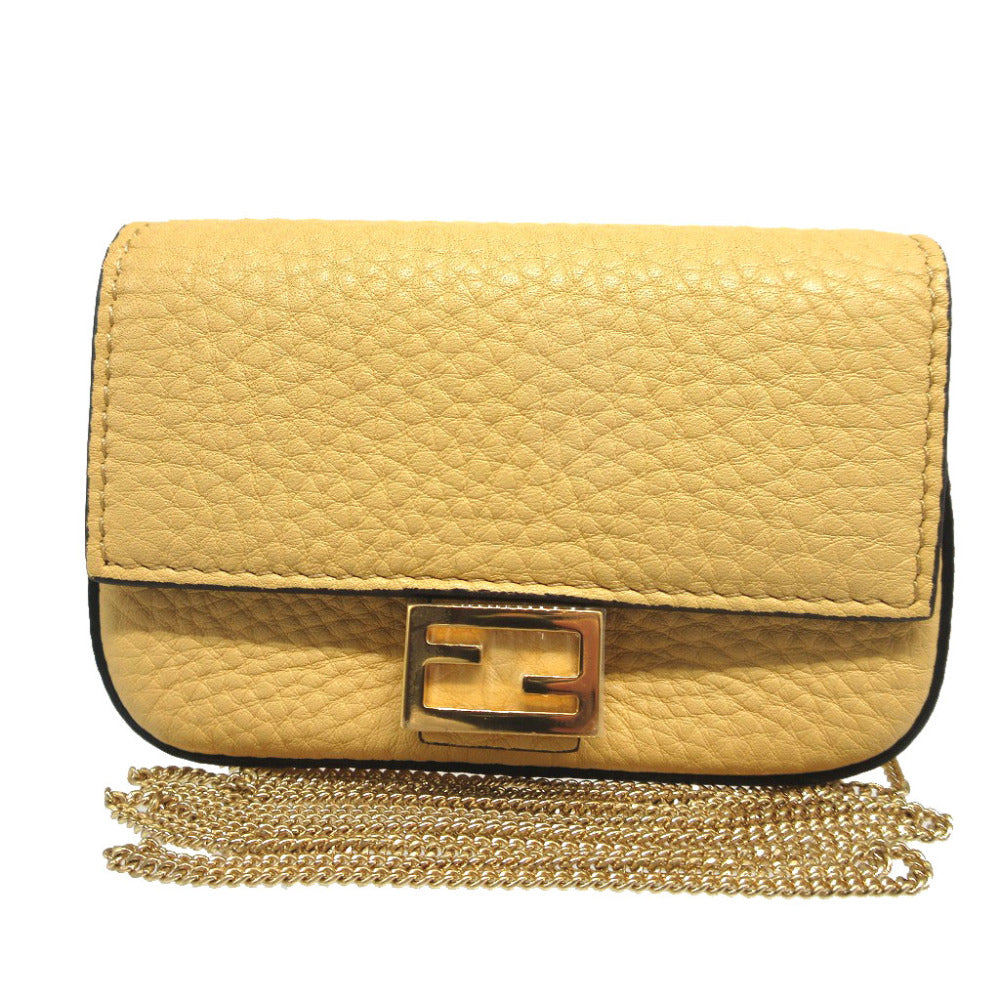 FENDI Shoulder Bag 7AR844 leather yellow Nano Bucket