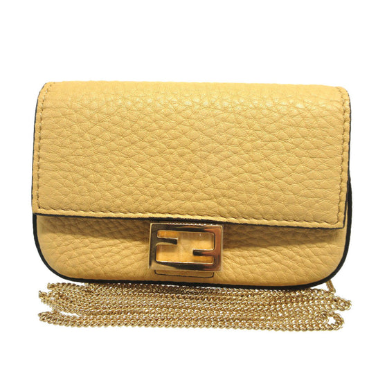 FENDI Shoulder Bag 7AR844 leather yellow Nano Bucket