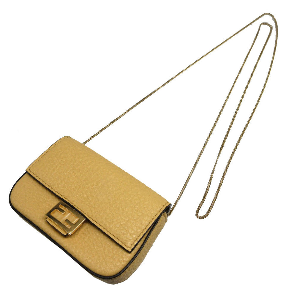 FENDI Shoulder Bag 7AR844 leather yellow Nano Bucket
