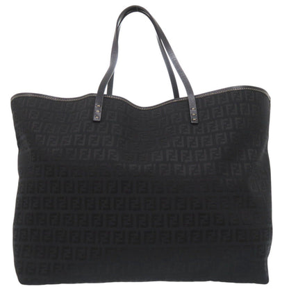 FENDI Tote Bag canvas black Zucchino Women Used Authentic