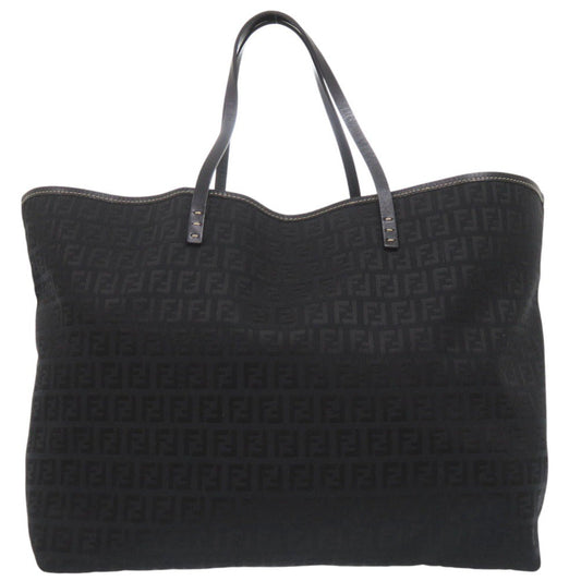 FENDI Tote Bag canvas black Zucchino Women Used Authentic