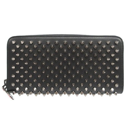 Christian Louboutin Long Wallet Purse leather black Zip Around studs unisex(Unisex) Used Authentic