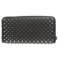 Christian Louboutin Long Wallet Purse leather black Zip Around studs unisex(Unisex) Used Authentic
