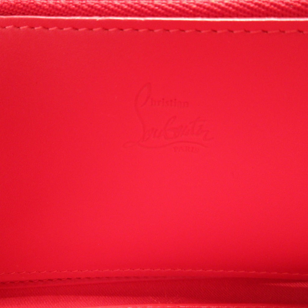 Christian Louboutin Long Wallet Purse leather black Zip Around studs unisex(Unisex) Used Authentic