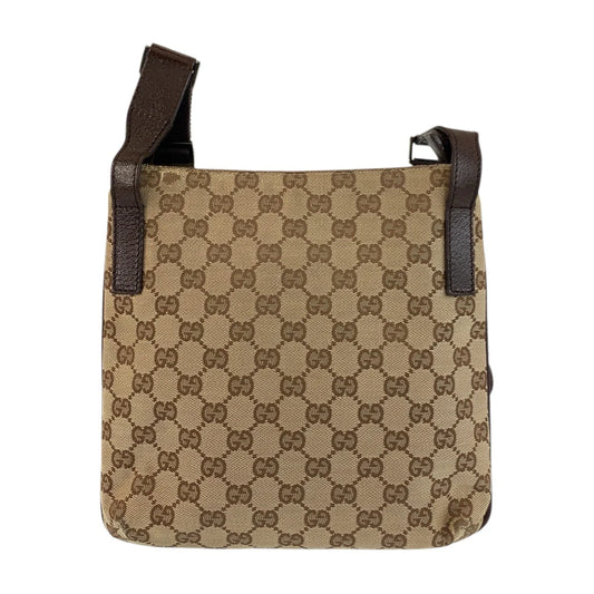 GUCCI GG Monogram Canvas Crossbody Bag Brown