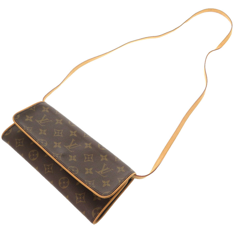 LOUIS VUITTON Shoulder Bag M51852 Monogram canvas Brown Monogram Pochette Twin GM Women Used Authentic
