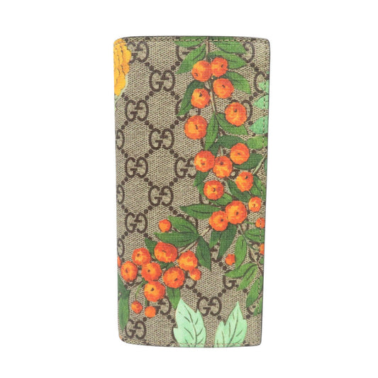 GUCCI Long Wallet Purse 427011 GG Supreme, Leather beige Gucci Tian unisex(Unisex) Used Authentic