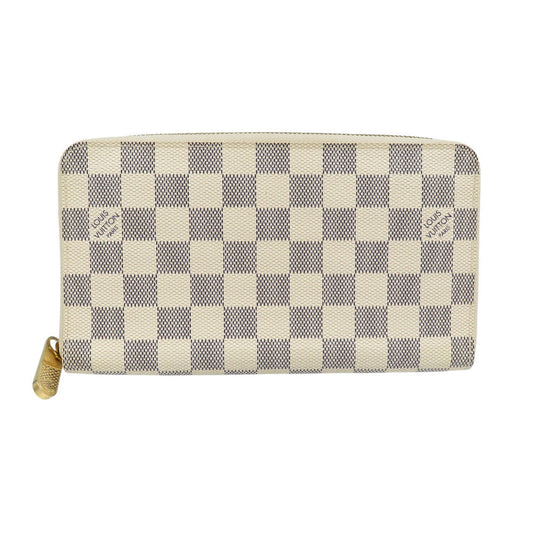 LOUIS VUITTON Long Wallet Purse N60012 Damier Azur Canvas white Damier Azur Zippy Organizer