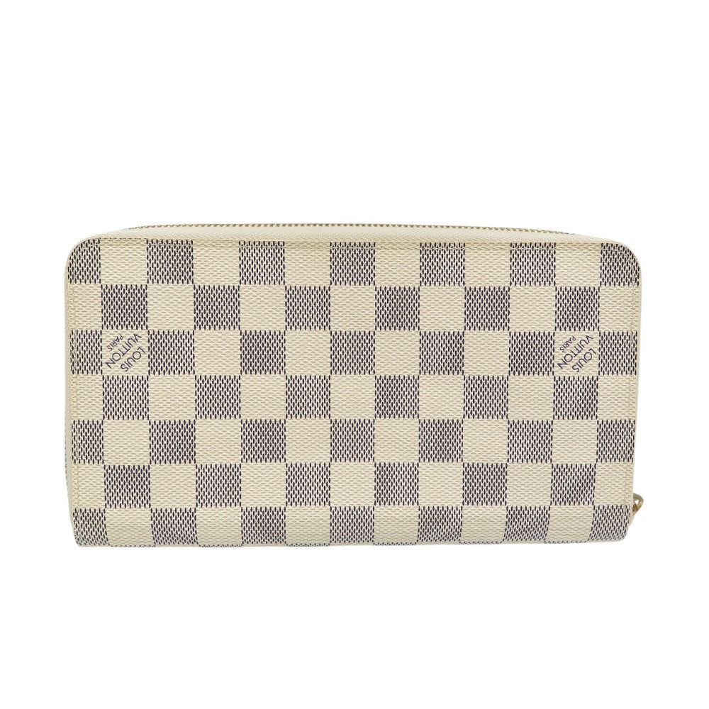 LOUIS VUITTON Long Wallet Purse N60012 Damier Azur Canvas white Damier Azur Zippy Organizer