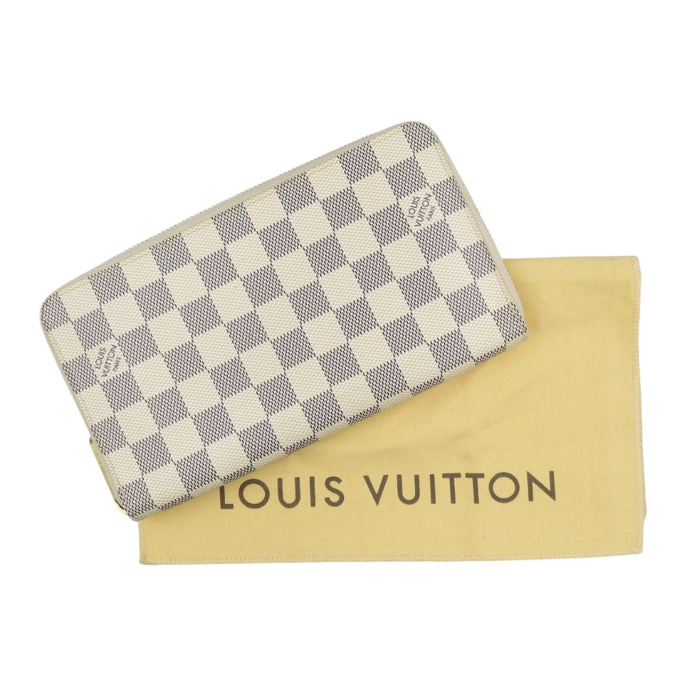 LOUIS VUITTON Long Wallet Purse N60012 Damier Azur Canvas white Damier Azur Zippy Organizer