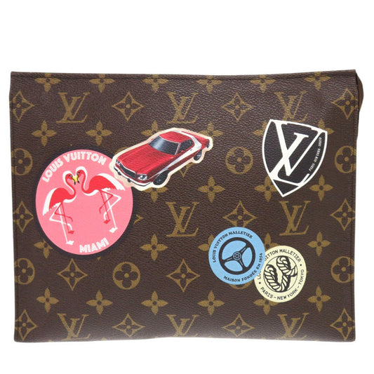 LOUIS VUITTON Clutch bag M41438 Monogram canvas Brown World Tour Monogram posh toilette unisex(Unisex) Used Authentic