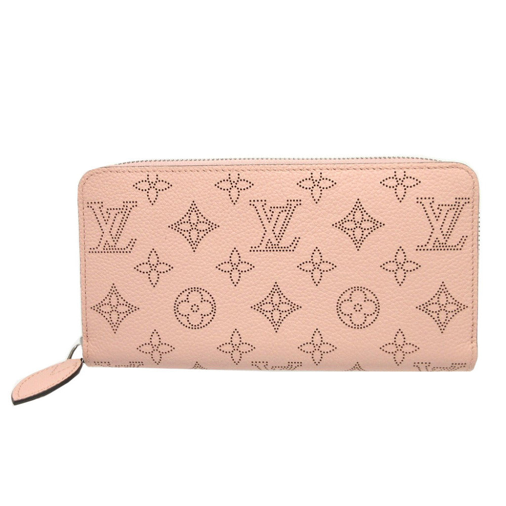 LOUIS VUITTON Long Wallet Purse M61868 Monogram Mahina Magnolia Monogram Mahina Zippy wallet