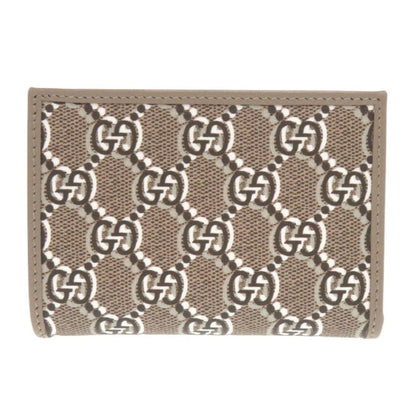 GUCCI Bifold Wallet 795060 leather Brown GG Shadow Medium Wallet Women Used Authentic