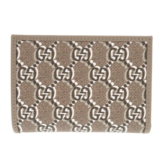 GUCCI Bifold Wallet 795060 leather Brown GG Shadow Medium Wallet Women Used Authentic
