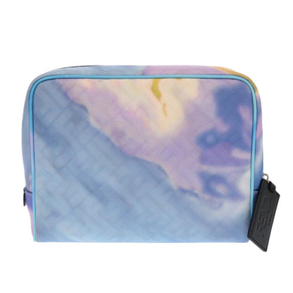 FENDI business bag 7N0116 Fabric , Calfskin Light blue Zucca Pattern Marble FF Logo Pouch unisex(Unisex) Used Authentic