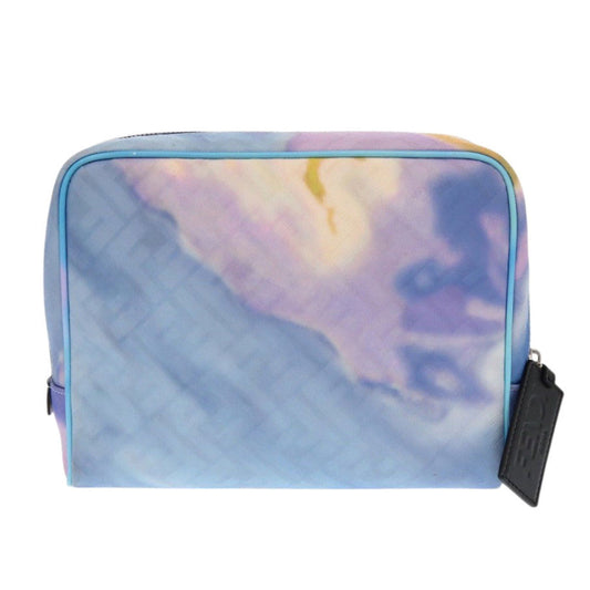 FENDI business bag 7N0116 Fabric , Calfskin Light blue Zucca Pattern Marble FF Logo Pouch unisex(Unisex) Used Authentic