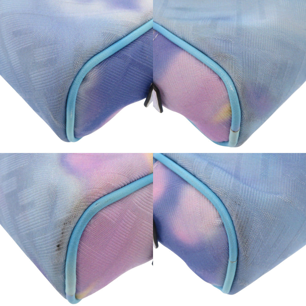 FENDI business bag 7N0116 Fabric , Calfskin Light blue Zucca Pattern Marble FF Logo Pouch unisex(Unisex) Used Authentic