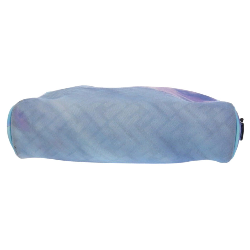 FENDI business bag 7N0116 Fabric , Calfskin Light blue Zucca Pattern Marble FF Logo Pouch unisex(Unisex) Used Authentic