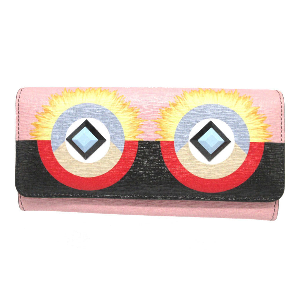 FENDI Long Wallet Purse 8M0251 leather pink Continental wallet