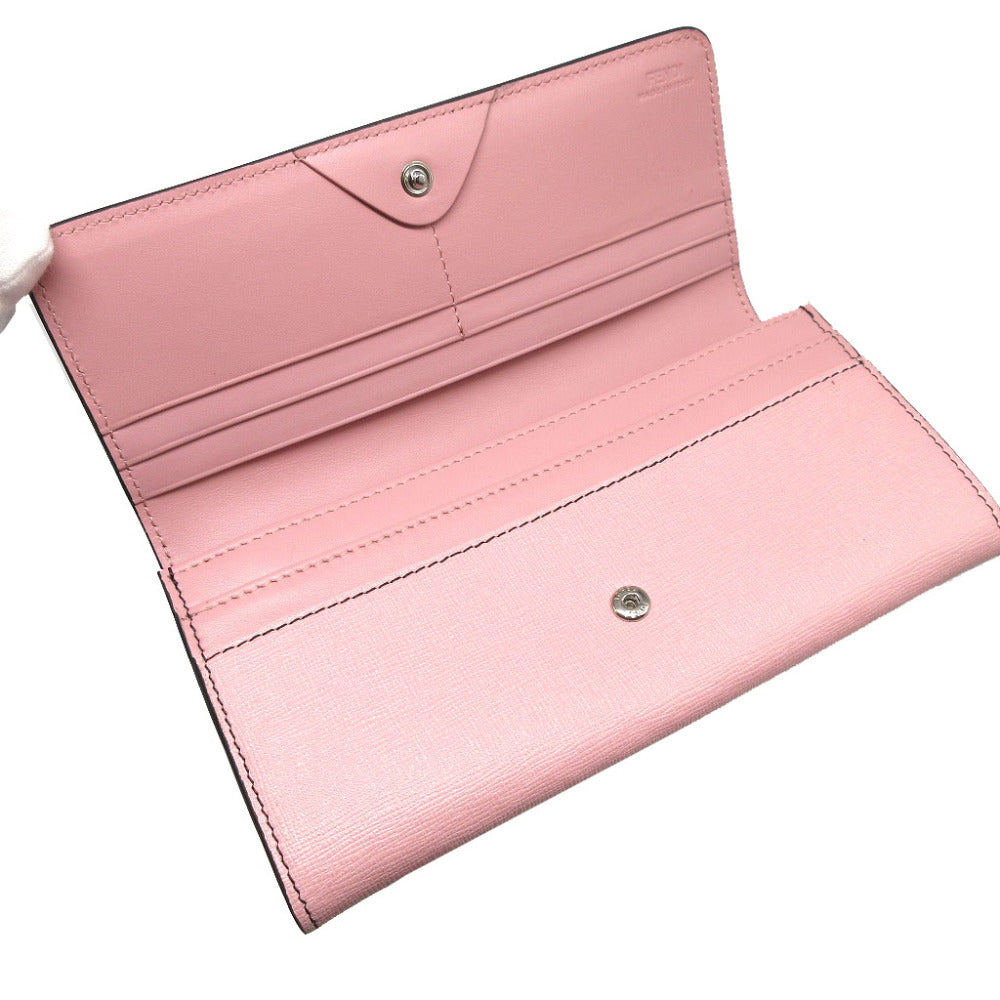 FENDI Long Wallet Purse 8M0251 leather pink Continental wallet