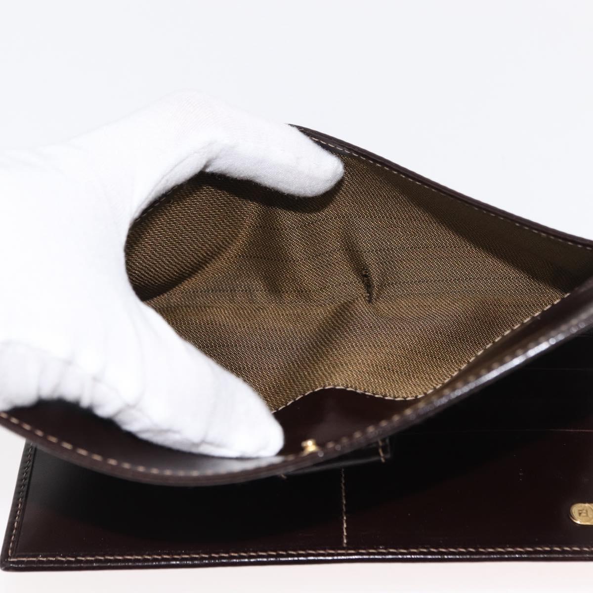 FENDI Zucca Canvas Long Wallet Black Brown