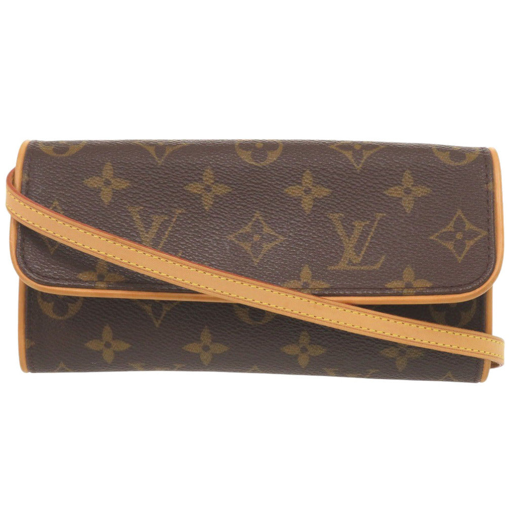 LOUIS VUITTON Shoulder Bag M51854 Monogram canvas Brown Monogram Pochette Twin PM Women Used Authentic