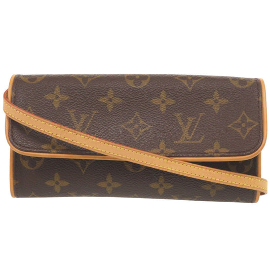 LOUIS VUITTON Shoulder Bag M51854 Monogram canvas Brown Monogram Pochette Twin PM Women Used Authentic