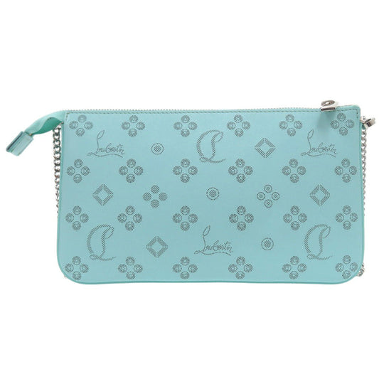 Christian Louboutin Shoulder Bag 3225038 leather green Zip-up Clutch ChainShoulder Bag Rubira Women Used Authentic