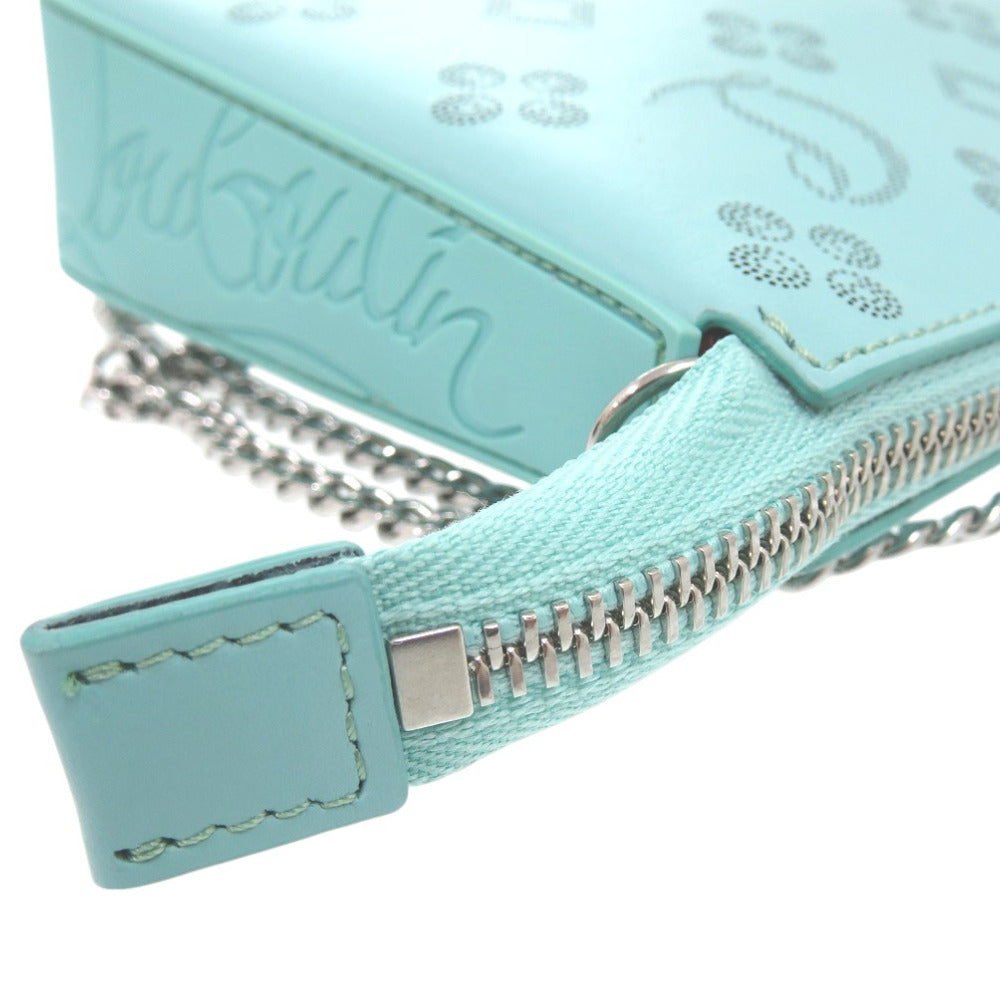 Christian Louboutin Shoulder Bag 3225038 leather green Zip-up Clutch ChainShoulder Bag Rubira Women Used Authentic