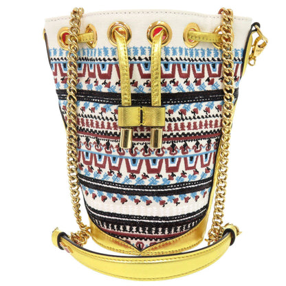 Christian Louboutin Shoulder Bag 3225065 Canvas, Sequins gold Bucket Bag ChainShoulder Bag LOUBIPHORE Women Used Authentic