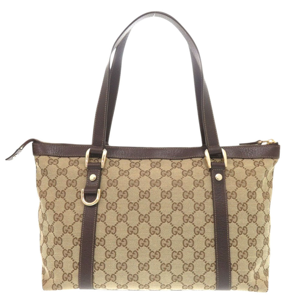 GUCCI Handbag 141470 02026 GG canvas, leather beige Women Used Authentic