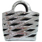 BALENCIAGA Handbag enamel Silver Neo basket Women Used Authentic