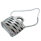 BALENCIAGA Handbag enamel Silver Neo basket Women Used Authentic