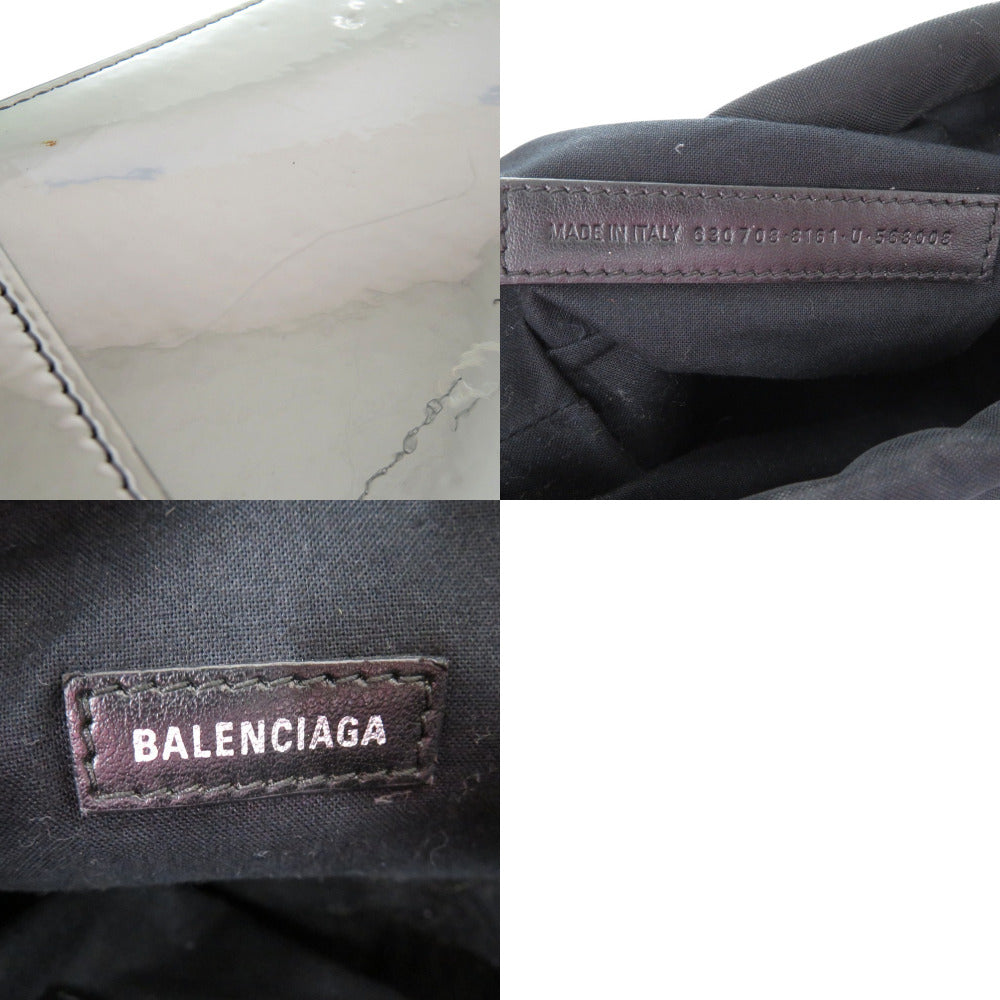 BALENCIAGA Handbag enamel Silver Neo basket Women Used Authentic