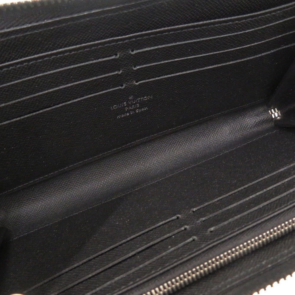 LOUIS VUITTON Long Wallet Purse M69409 Taiga Noir Taiga Zippy dragonne mens Used Authentic