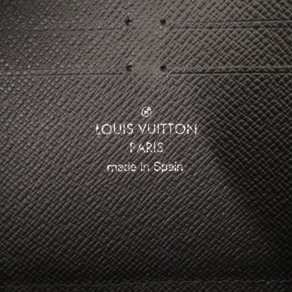 LOUIS VUITTON Long Wallet Purse M69409 Taiga Noir Taiga Zippy dragonne mens Used Authentic